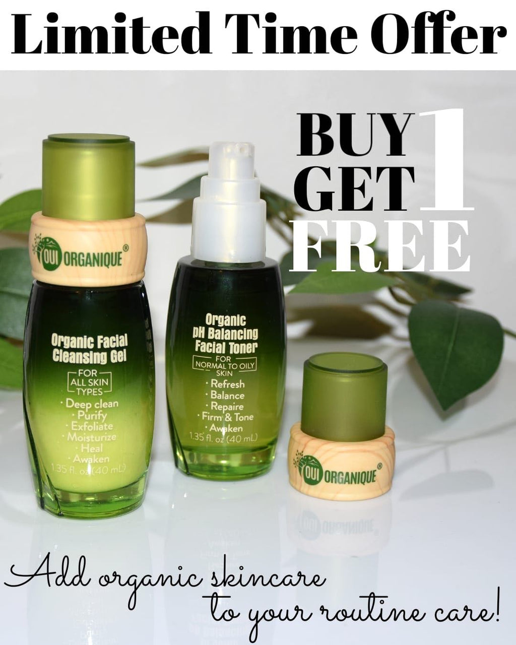 Organic Facial Cleansing Gel 100ml | Buy 1 + Get 1 (Organic pH Balancing Facial Toner 40ml)