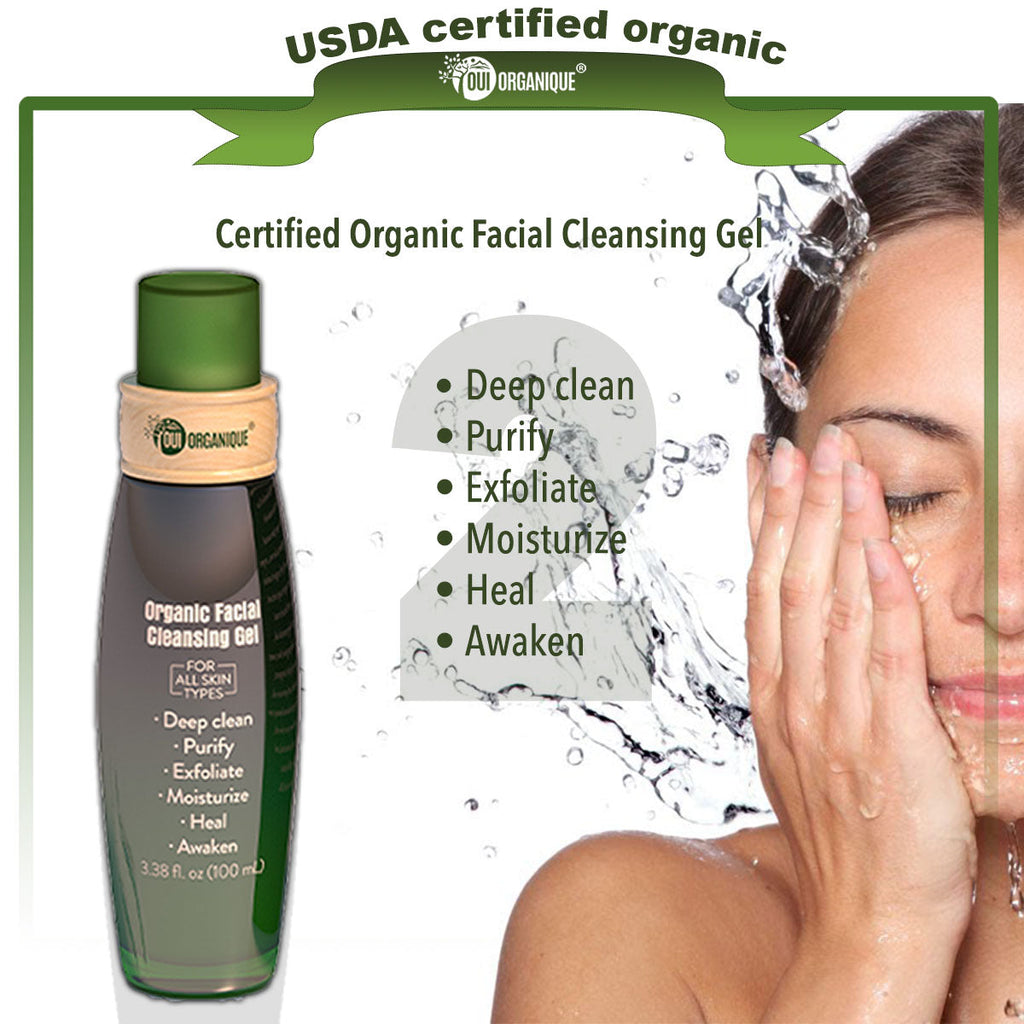 Organic Facial Cleansing Gel 100ml | Buy 1 + Get 1 (Organic pH Balancing Facial Toner 40ml)