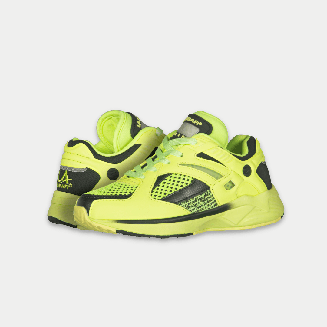LA Gear Youth Catapult Low Top Sneaker Neon Yellow/Black