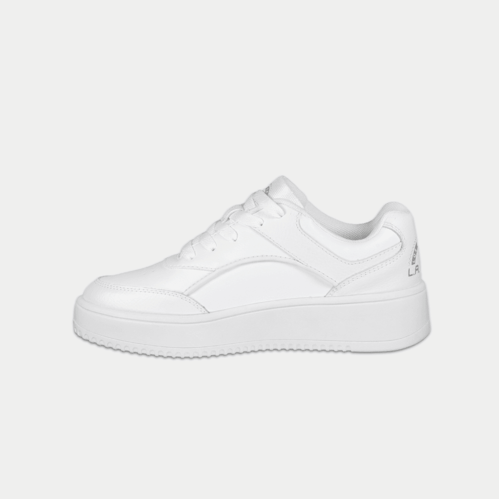 LA Gear Youth Flame Low Top Sneaker White/Silver