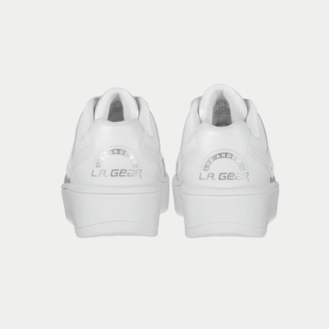 LA Gear Youth Flame Low Top Sneaker White/Silver