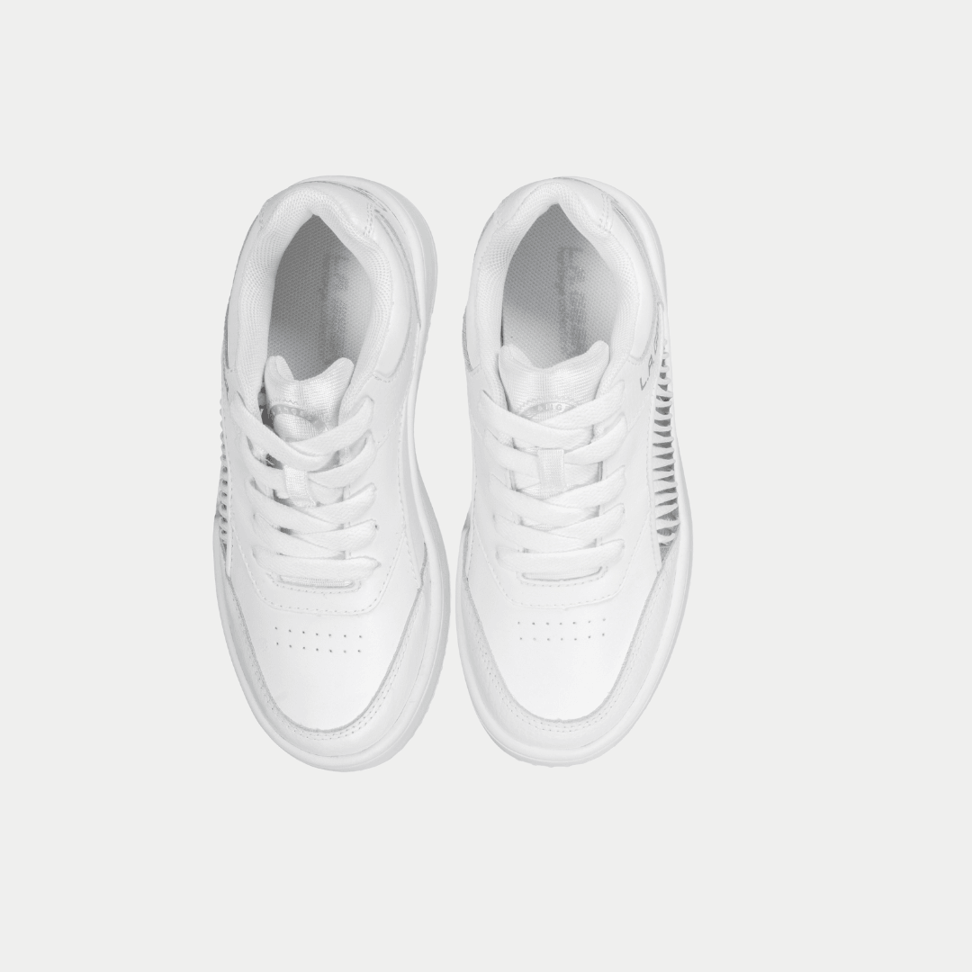 LA Gear Youth Flame Low Top Sneaker White/Silver