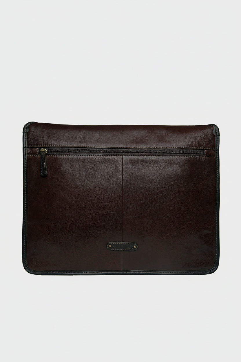 Hidesign Harrison Buffalo Leather Laptop Messenger | Coffee Brown