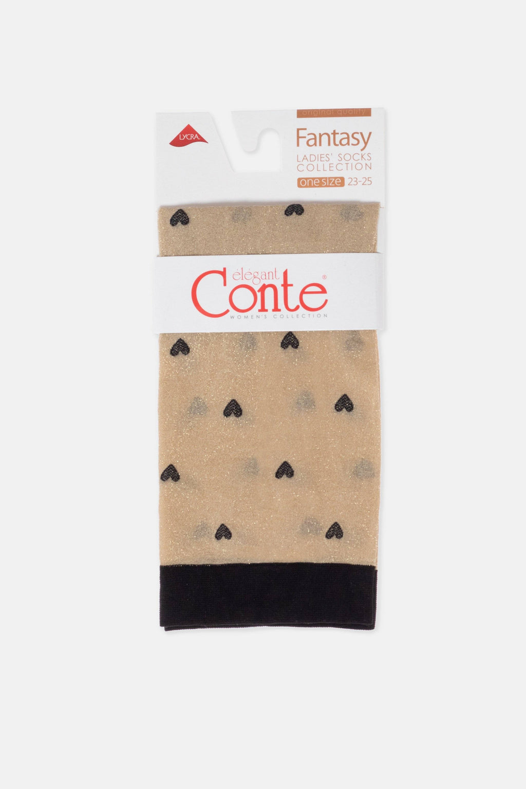 Shimmering Socks Conte Fantasy with "Hearts" Designs