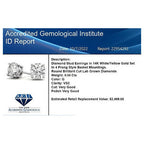 0.50 CTW Lab Diamond (G-VS) Stud Earrings in 14K Gold