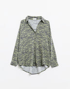 Zebra Printed Shirt in Green